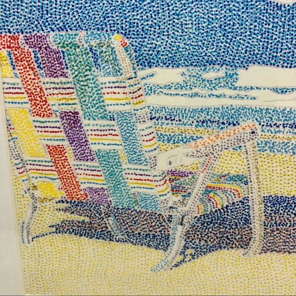 FRAMED RICHARD LYON POINTILLISM 13x16 - Picture 1 of 11